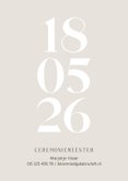 Minimalistische trouwkaart grote datum goud neutraal 2