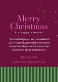 Moderne kerstkaart streeppatroon foto kader kleurrijk goud 3