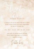 Moderne uitnodiging 21-diner party beige eucalyptus en foto 3