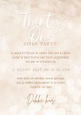 Moderne uitnodiging 21-diner party beige met eucalyptus 3