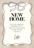 Moderne verhuiskaart strik, sleutels New Home 3