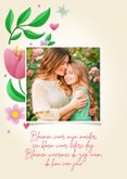 Moederdagkaart bloemen super blij met een mama zoals jij 2