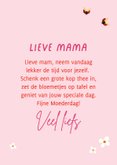 Moederdagkaart met kop en schotel en bloemen 3