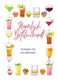 Mooie kaart met glazen diverse drankjes 60 jaar 3