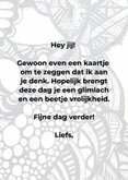 Mooie wenskaart met fineline tekening 3