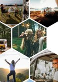 Nieuwjaar fotocollage hexagon kaart met 5 foto's 2