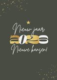 Nieuwjaarskaart 2026 goud sterretjes spetters 2