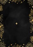 Nieuwjaarskaart 2026 met foto vuurwerk en sterren zwart Achterkant