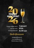 Nieuwjaarskaart 2026 vuurwerk goud happy new year 3