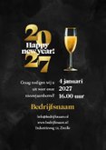 Nieuwjaarskaart 2027 vuurwerk goud happy new year 3