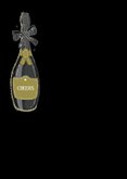 Nieuwjaarskaart champagnefles en glazen 2