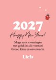 Nieuwjaarskaart geluk fotocollage lieveheersbeestjes sterren 3