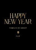 Nieuwjaarskaart grote foto stijlvol Happy New Year goudlook 3