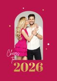 Nieuwjaarskaart hip modern roze goud sterren foto 2