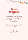 Nieuwjaarskaart humor vrolijke kerstegel geeft een knuffel 3