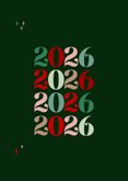 Nieuwjaarskaart kleurrijk typografie grote jaartallen 2