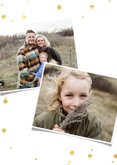 Nieuwjaarskaart met grote foto en wit met gouden confetti  2
