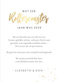 Nieuwjaarskaart - rollercoaster jaar 2026 arreslee op de kop 3