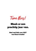Nieuwjaarskaart scheurkalender 'Time flies' 2