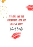 Nieuwjaarskaart 'Warm wishes and champagne kisses'. 3