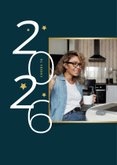 Nieuwjaarskaart zakelijk 2026 sterren fotocollage goud 2