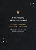 Nieuwjaarskaart zakelijk kerstboom sterren goud 2027 2