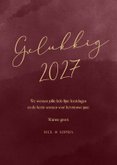 Nieuwjaarskaartje foto gouden strik bordeaux 2027 3