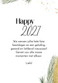 Nieuwjaarskaartje gouden fotostrip happy 2027 takjes 3