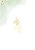 Originele kerstkaart met groene waterverf en gouden takje 2