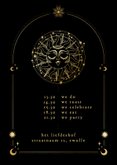 Originele trouwkaart astrologie zon met goudfolie 2