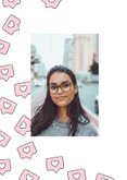 Originele valentijnskaart met instagram likes in roze 2