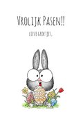 Paaskaart - Paashaas met eieren - You're egg-cellent! 3