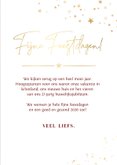 Rode kerstkaart met gouden sterretjes en 2 eigen foto's 3