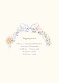 Romantische trouwkaart strik met aquarel bloemen 2