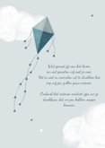 Rouwkaart jongen kind baby vlieger wolken sterren 2