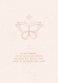 Rouwkaart met lijntekening van vlinder 2