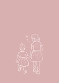 Roze felicitatiekaartje zusje met lieve lijntekening  2