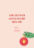 Roze kerstkaart met roodborstje 3