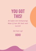 Roze moderne geslaagdkaart you got this met abstracte vormen 3