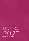 Roze nieuwjaarskaart met opsomming van wensen 2