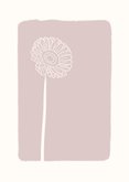 Roze sterkte kaartje met gerbera lijntekening 2