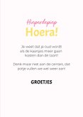 Roze verjaardagskaart van hond met bloemenkrans 3