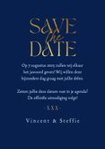 Save the date Delfts blauw donker bloemen romantisch 3