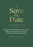 Save the date donkergroen goud stijlvol eenvoudig 3