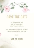 Save the date kaart met roze klokwinde 3