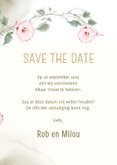 Save the date kaart met roze klokwinde 3