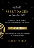 Save the Date kerstkaart met gouden hart en eigen foto 3