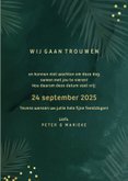 Save the date kerstkaart met groene waterverf en confetti 3