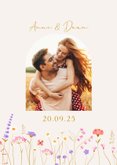 Save the date met sierlijke wilde bloemen en wikkel effect 2