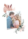 Save the date trouwkaart droogbloemen stijlvol klassiek foto 2